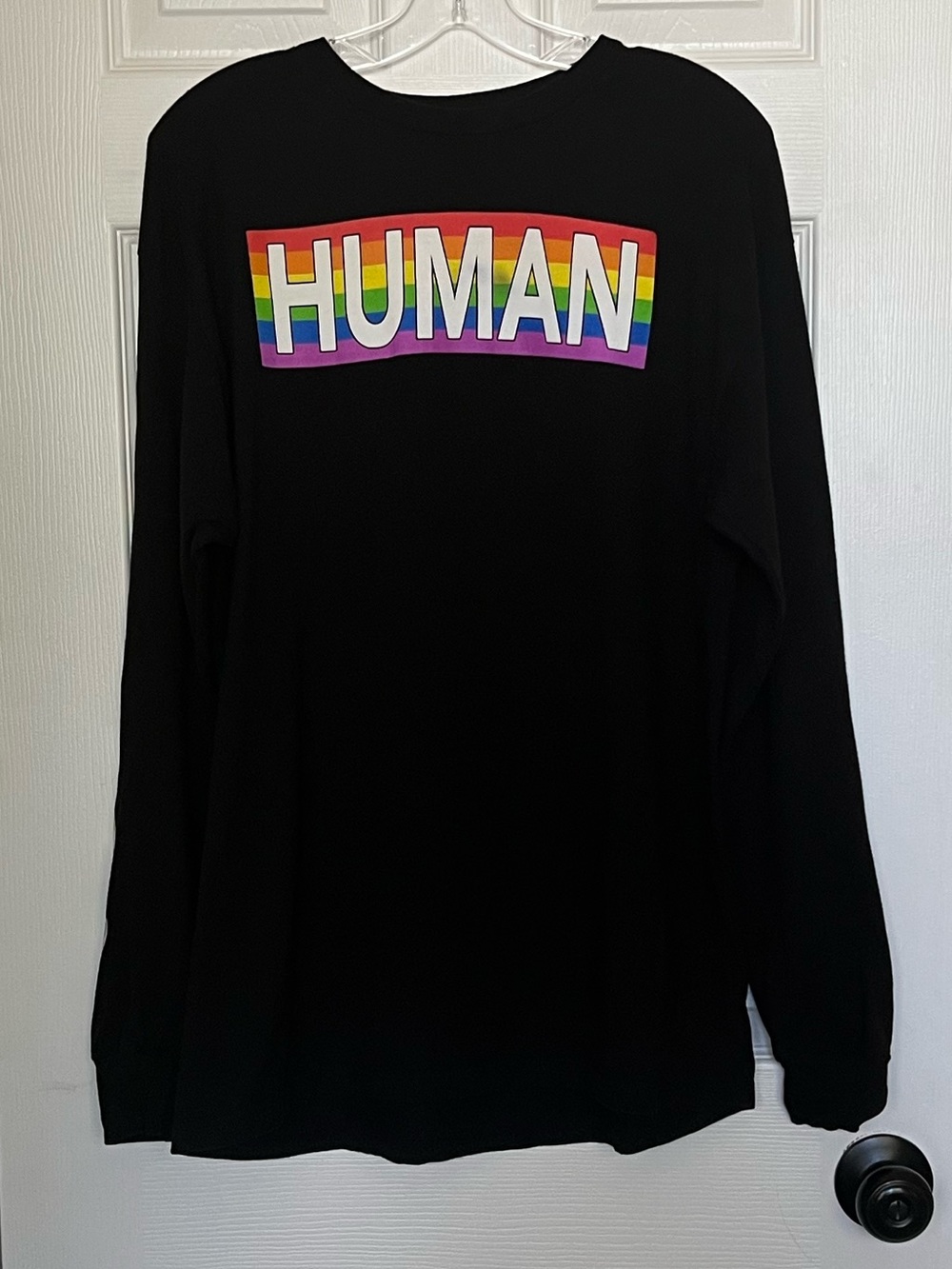 Women's Hot Topic Human Pride Heart Sleeve Long-Sleeve T-Shirt Size Large